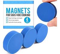 Sous Vide Weights [4 Pack] Silicone Coated Sous Vide Magnets, Blue, Round, For Keeping Bags Submerged & Prevent Floating, Powerful Food Safe Weighted Magnets