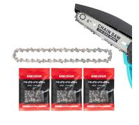 SOUSKY 6 IN Chainsaw Chains, Chainsaw Blades 4 Pieces - 1/4" LP Pitch, .043" Gauge, 37 Drive Links, Replacement Chainsaw Chain Accessories for All 6 IN Cordless Electric Mini Chainsaws
