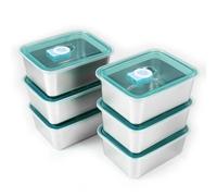 souso 6pcs Stainless Steel Food Containers with Lids, Stackable Metal Snack Containers for Office and Home