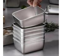 souso 6pcs Stainless Steel Snack Containers with Lids, Stacking Metal Lunch Containers for Office