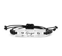 SOUSYOKYO Promoted to Gigi Gifts, Gigi to Be Gifts Bracelet，Soon to be Gigi Jewelry, Pregnancy Announcement Gift for New Gigi, 2.95 inch, Stainless Steel, no gemstone