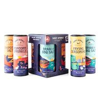 Sout Afrika All Purpose Seasoning Gift Set - 4 Flavours: Braai BBQ Rub, Chipotle, Popcorn, Frying Salt - Mixed Herbs & Spices for Cooking, Chicken, Steak & Home Essential