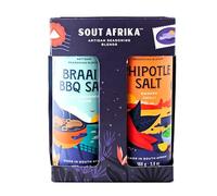 Sout Afrika All Purpose Seasoning Sea Salt Gift Box Set - 2 Flavours, Chipotle Chilli & Braai BBQ Rubs | All-Natural Spice Rub for Grilling, & Cooking | Gourmet Gift for Men and Dads