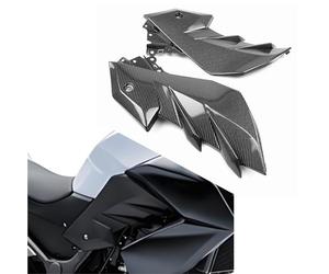 SOUTES Fairing Cover Motorcycle Accessories Side Guard Fairing Cover Carbon Fiber Pattern Side Trim Cover Bracket Fairing Protective Cover For Kawasaki For Ninja Z300 2014-2017
