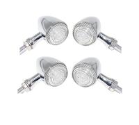 SOUTES Indicators Accessories Motorcycle 10mm Turn Signal Light Motorbike Indicator Lamp Black/Chrome For Harley Sportster For Super Low For Touring Glide Dyna(4pcs Chrome)