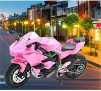SOUTES Motorcycle model 1:18 For Kawasaki H2R Motorcycle Model Toy Gift Giving Die-cast Static(Pink)