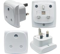 South Africa 3-pin Large Plug Type M (NOT Indian Type D plug) Adapter Convert to 3-pin UK Socket, BS 8546 Approved, Safety Protection Design, Flame Proof, 13A Fuse with Safety Shutter (4 Pieces White)