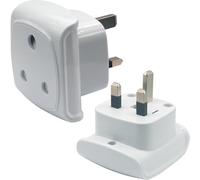South Africa 3-pin Large Plug Type M (NOT Indian Type D plug) Adapter Convert to 3-pin UK Socket, BS 8546 Approved, Safety Protection Design, Flame Proof, 13A Fuse with Safety Shutter (2 Pieces White)