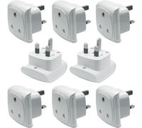 South Africa 3-pin Large Plug Type M (NOT Indian Type D plug) Adapter Convert to 3-pin UK Socket, Safety Protection Design, Flame Proof, 13A Fuse with Safety Shutter (8 Pieces White)