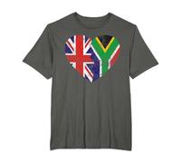 South Africa African British Flags Heart | United Kingdom T-Shirt