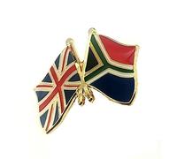 South Africa African United Kingdom UK Union Jack Great Britain British Friendship Metal Enamel Country Flags Pin Badge