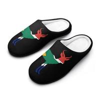 South Africa Antilope Cotton Women's Slip-on Slippers Winter Warm House Shoes with Rubber Sole for Home Office Hotel