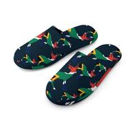 South Africa Antilope Flannel Men's Slip-on Slippers Winter Warm House Shoes with Rubber Sole for Home Hotel