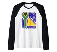 South Africa Bosnia and Herzegovina Half Flag Raglan Baseball Tee