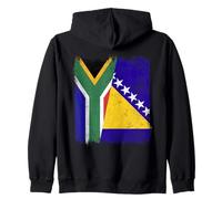 South Africa Bosnia And Herzegovina Half Flag Zip Hoodie