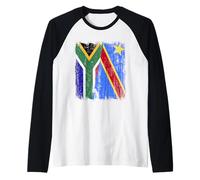 South Africa Congo Half Flag South African Congolese Pride Raglan Baseball Tee