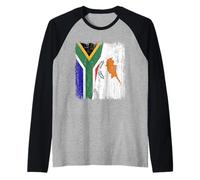 South Africa Cyprus Half Flag South African Cypriot Heritage Raglan Baseball Tee