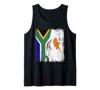 South Africa Cyprus Half Flag South African Cypriot Heritage Tank Top