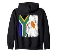 South Africa Cyprus Half Flag South African Cypriot Heritage Zip Hoodie