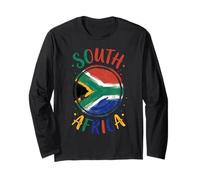 South Africa Distressed Grunge Brush Circle Flag Long Sleeve T-Shirt