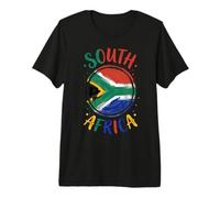 South Africa Distressed Grunge Brush Circle Flag Premium T-Shirt