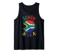 South Africa Distressed Grunge Brush Circle Flag Tank Top