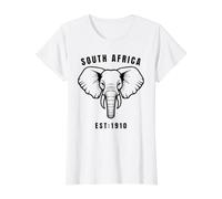 South Africa Elephant Head Design African Wildlife Value Graphic T-Shirt, Women, White, S