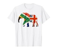 South Africa Elephant Ideas Kids & UK South African Flag T-Shirt