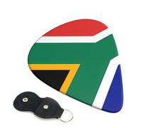 South Africa Flag 6 Pack Guitar Picks With Holder, Personalized Guitar Plectrums Non-Slip Portable Ukulele Bass Picks 0.71mm For Acoustic Guitar Lovers Gifts