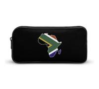 South Africa Flag Africa Map Simple Pencil Case Big Capacity Pouch Box Travel Makeup Bag
