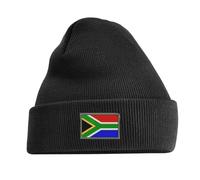 South Africa Flag Beanie for Adults & Kids - Warm Knit Hat with South African Flag Design - Unisex Winter Cap for All Ages (UK, Age, One Size, Kids, Black)