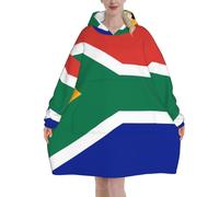South Africa Flag Blanket Hoodie - The Oversized Hoodie Sweatshirt Blanket - Soft, Comfortable, Flannel And Warm Hoodie Blanket For Every Occasion