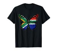 South Africa Flag Butterfly Wings Nature Art T-Shirt