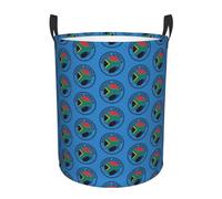 South Africa Flag Circular Laundry Basket With Handles Waterproof Dirty Clothes Storage Hamper Bedroom Bathroom