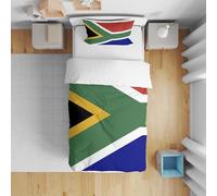South Africa Flag Cot Bedding Set - Toddler/Junior Size South African Duvet & Pillowcase - Patriotic Kids Bedroom Gift for Rugby & Football Fans