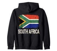 South Africa Flag Distressed Grunge Vintage Zip Hoodie