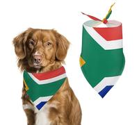 South Africa Flag Dog Bandana Washable & Adjustable Triangle Scarf, Breathable Pet Scarf for Small Medium Large Pets, Cute Fashion Pet Accessory