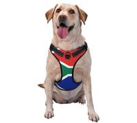 South Africa Flag Dog Harness - Equipped with pet Leash Reflective Straps and Quick Release Buckles - Suitable for All Types of Dogs