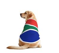 South Africa Flag Dog Shirt Vest Dog Clothes- Breathable Cooling for Big Dogs, Sun Protection Comfort Wear for Golden Retriever, Husky, Alaska Outdoor Activities 5X-Large