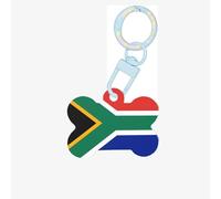South Africa Flag Dog Tags for Pets,Bone-Shaped Acrylic Pet ID Tags,Perfect for Small to Large Dogs and Cats,Cute & Functional