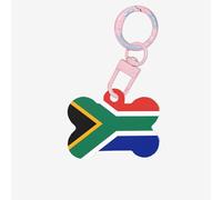 South Africa Flag Dog Tags for Pets,Bone-Shaped Acrylic Pet ID Tags,Perfect for Small to Large Dogs and Cats,Cute & Functional