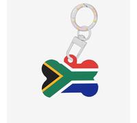 South Africa Flag Dog Tags for Pets,Bone-Shaped Acrylic Pet ID Tags,Perfect for Small to Large Dogs and Cats,Cute & Functional