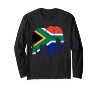 South Africa Flag Elephant Silhouette Long Sleeve T-Shirt
