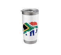 South Africa Flag Elephant Silhouette Stainless Steel Insulated Tumbler