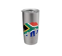 South Africa Flag Elephant Silhouette Stainless Steel Insulated Tumbler