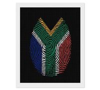 South Africa Flag Finger Diamond Painting Kits for Adults Full Square Drill Diamond Art 16"x20"
