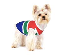 South Africa flag Full Print Cotton Pet Vest M Dog Cat Clothes Soft Elastic Breathable Pullover Pet