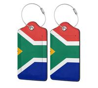 South Africa Flag Luggage Tag for 1 Pack with Privacy Name Address with Stainless Steel Loop for Travel Bag Suitcase