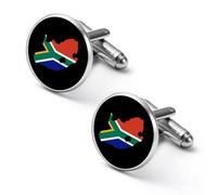 South Africa Flag Map Personalized Cufflinks for Men Classic Business Wedding Shirt Cuff Links Gifts 0.7" 0.8"