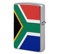 South Africa Flag Metal Lighter Case Windproof Vintage Lighters Holder Reusable Cool Cigarette Lighter Cover for Men Personalized Pocket Flip Lighters Sleeve Double Sided Portable Protective Sleeve